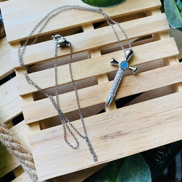 Cross 18k Gold Sterling Silver Necklace - Picture 2 of 4